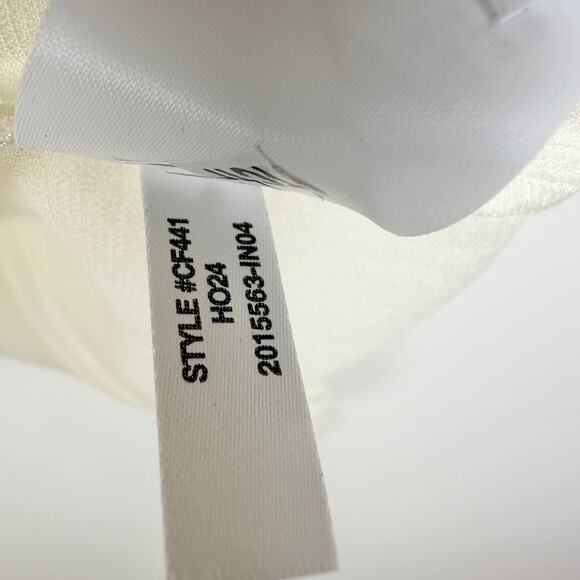 J.Crew Bungalow Feather Embellished Top Chiffon Viscose Blouse Ivory XS NWT - Picture 14 of 14